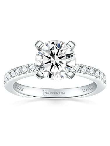 SilverNana Sterling Silver Moissanite Promise Ring for Her D Color VVS1