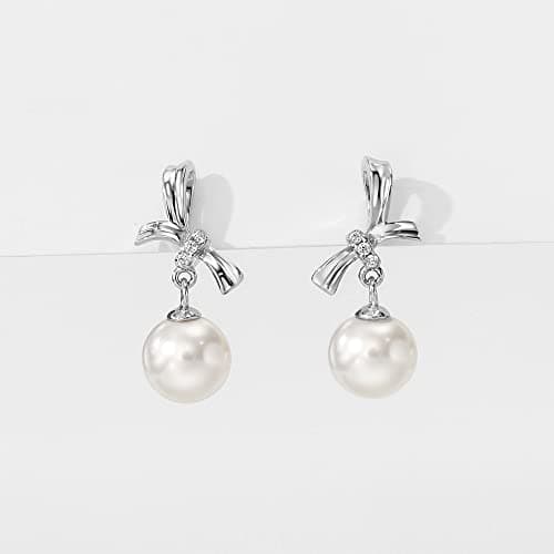 Michooyel Hypoallergenic Sterling Silver Freshwater Pearl & Cubic Zirconia Drop Earrings