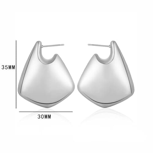 Hypoallergenic Gold Hoop Earrings for Women, Trendy 25/35mm Open Teardrop Dupes