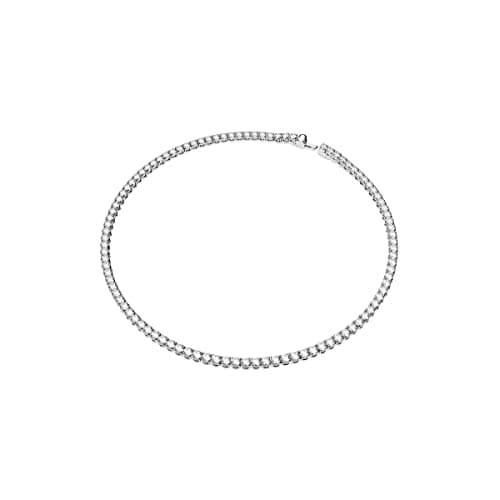 Swarovski Matrix Tennis All-Round Necklace & Pierced Stud Earrings with Clear Crystals