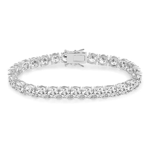 Gemsme 18K Gold Plated 6.0mm Round CZ Tennis Bracelet For All