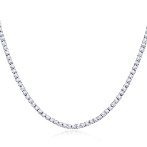 MOFEIJEW 18K Gold Plated 5A Cubic Zirconia Tennis Necklace for Men & Women