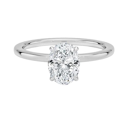 1.5-5 Ct Oval Moissanite Engagement Ring in 10k/14k/18k Gold & SilverHidden Halo (3 Ct Yellow) Gift for Her