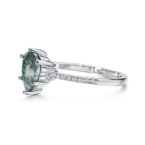 Aquatic Agate Promise Ring - Women's Sterling Silver Jewelry