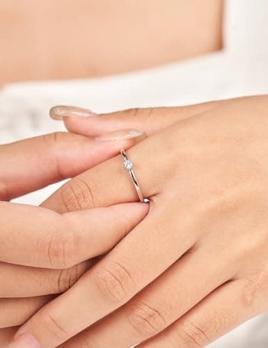 Refined Title: IMOLOVE Moissanite Solitaire Engagement Rings for Women