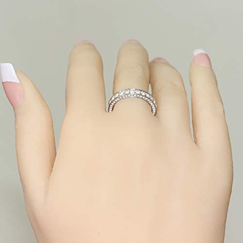 925 Sterling Silver Cubic Zirconia Full Eternity Stackable Ring Size 6-10