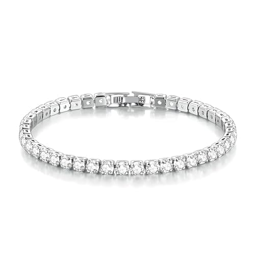 SUPAC Gold Tennis Bracelet, Luxury Shiny Simulated Diamond Jewelry