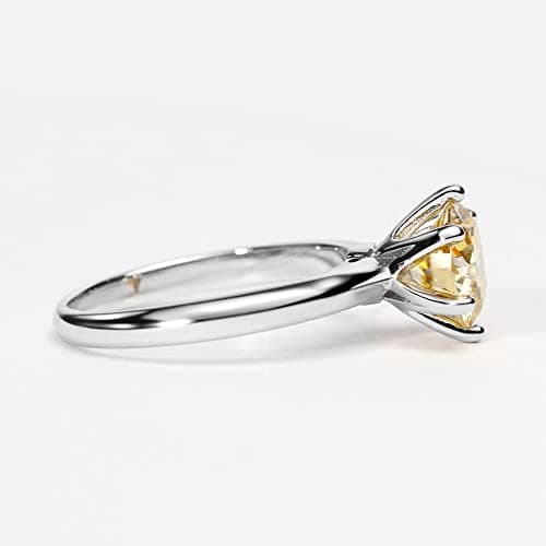 2CT D-E/Crystal AB Moissanite Solitaire Promise Ring for Women