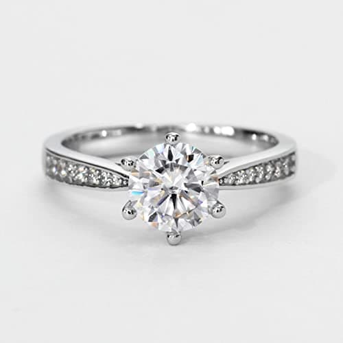 Michooyel S925 1ct Brilliant Round Cathedral Moissanite D Color,VVS Engagement Ring for Women