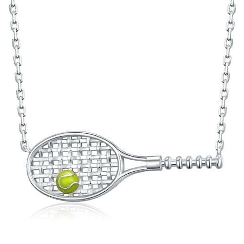 DAOCHONG S925 Sterling Silver Tennis Racket Pendant Necklace Gift