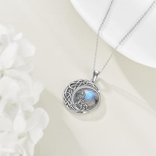 Refined Title:

KQF Wolf Half Moon Necklace for Men, Teen Girls, and Boys