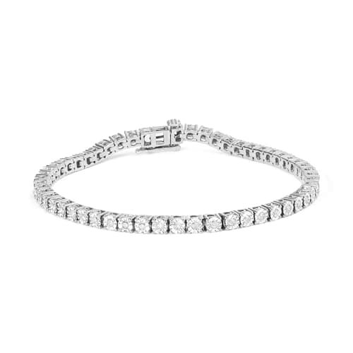 Original Classics 1.0 White Diamond Bezel Tennis Bracelet - I-J Color, I3 Clarity