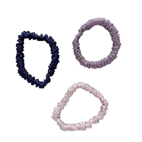 6 Color Purple Pure Mulberry Silk Scrunchies for Women Girls