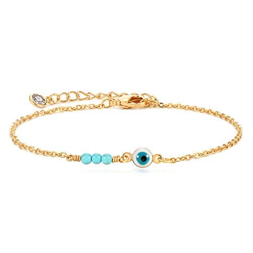 MEVECCO 14K Gold Plated Dainty Chain Bracelet for Women