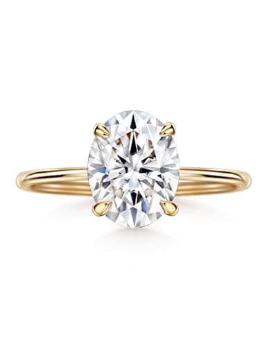 Michooyel 18K Gold 2ct Oval Cut Moissanite Engagement Rings for Women VVS Clarity Fine Jewelry