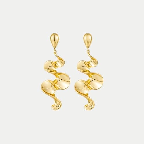 INNERDIVA Gold Hypoallergenic Abstract Geometric Boho Earrings