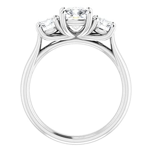 Moissanite Diamond Three Stone Engagement Ring for Women