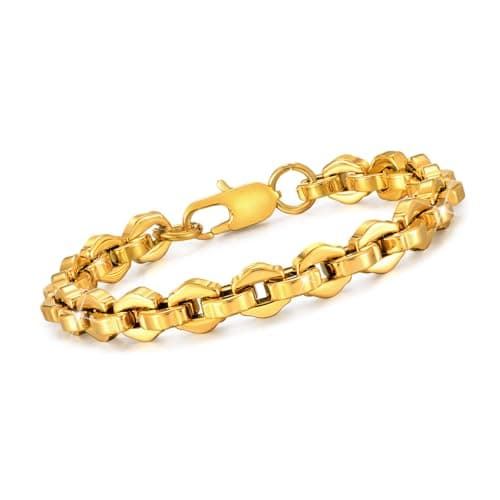 VNOX Men's Diamond-Cut Paperclip Bracelet Trends in Chunky Stainless Steel Jewelry