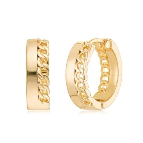 MYEARS 14K Gold Plated Simple Hoop Earrings Hypoallergenic