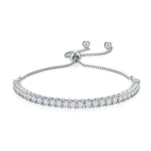 MINDDHA 14K Gold Plated Yellow & White CZ Tennis Bracelet