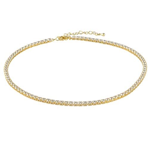 Adjustable 3mm Tennis Choker Necklace for Women
