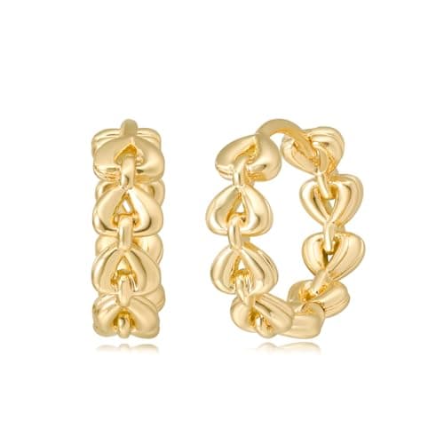MYEARS 14K Gold Plated Simple Hoop Earrings Hypoallergenic