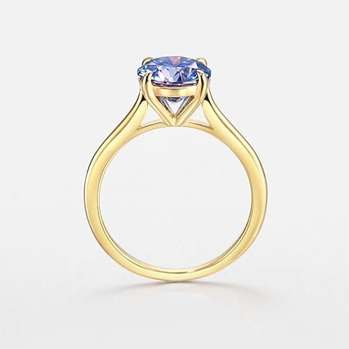 Michooyel 18K Gold Plated Moissanite Engagement Ring for Women
| |0ct PINK/BLUE/GREEN/VIOLET Moissanite Solitaire Promise Ring, Round Brilliant Cut
| VVS Simulated 925 Sterling Silver Rings