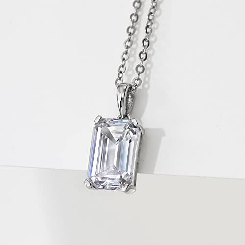 Michooyel Sterling Silver Emerlad Cut Diamond Jewelry Set