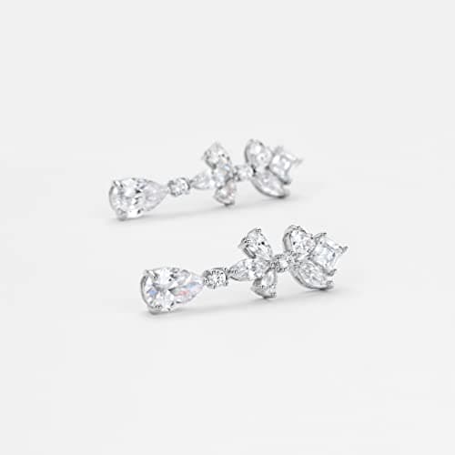 Michooyel Bridal Cubic Zirconia Teardrop Dangle Earrings for Women