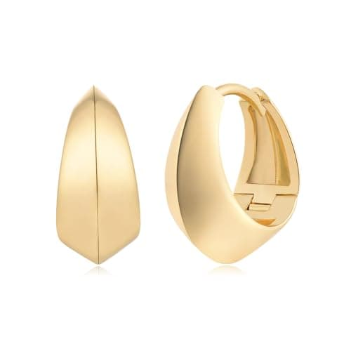 MYEARS 14K Gold Plated Simple Hoop Earrings Hypoallergenic