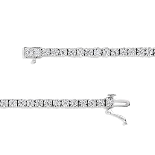 Original Classics 1.0 White Diamond Bezel Tennis Bracelet - I-J Color, I3 Clarity