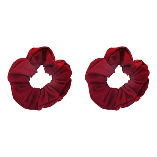 Mustard Solid Scrunchie Hair Ties Set of 2