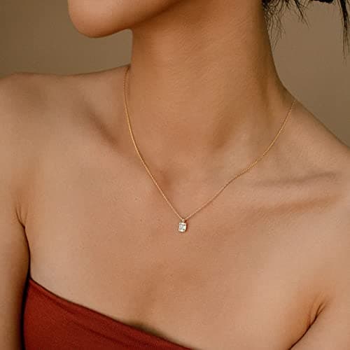 MIDEEO CZ Diamond Layered Pendant Necklace for Women