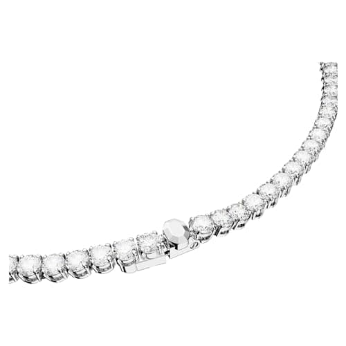 Swarovski Matrix Tennis Necklace, Round Clear Rhodium Finished