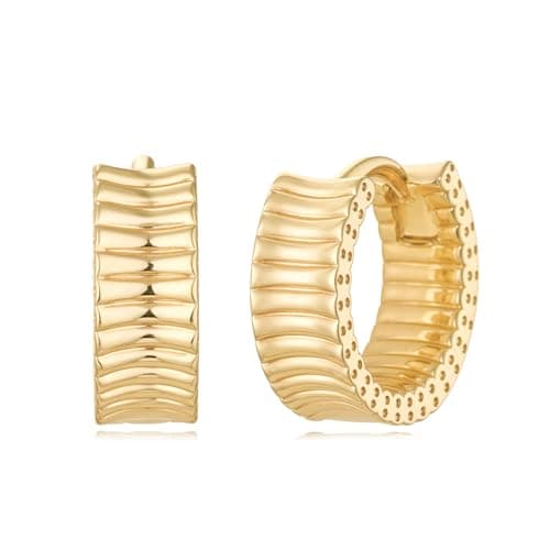 MYEARS 14K Gold Plated Simple Hoop Earrings Hypoallergenic