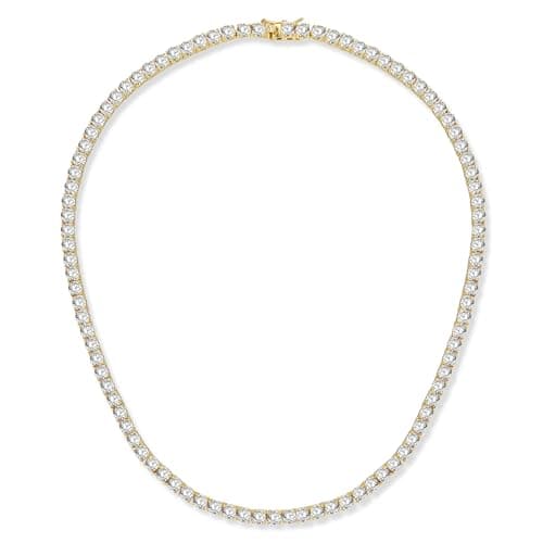 Gemsme 18K Gold Plated 4.0mm CZ Tennis Necklace, 16-24 Inches
