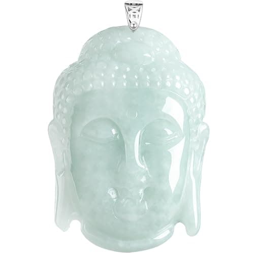 Grade A Certified Natural Jade Buddha Pendant Necklace, Feng Shui Luck Amulet
