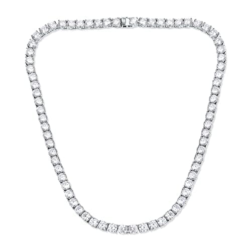Tennis Necklace 925 Silver| 3-6mm CZ Round Cut Chain for Women and Men 16-24inches