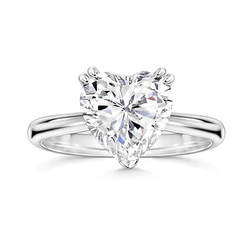 Michooyel S925 4ct Heart Cut Cubic Zirconia Engagement Rings for Women