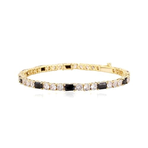 YOSZO Classic 14K Gold Plated Diamond Silver Chain Bracelet