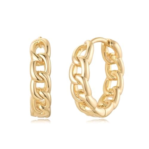 MYEARS 14K Gold Plated Simple Hoop Earrings Hypoallergenic