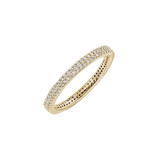 Amazon Essentials Rhodium Plated Double Row Pave Eternity Ring