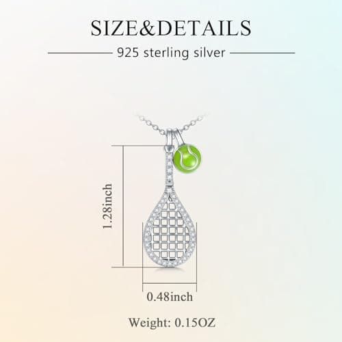 KNTTZZI Silver Tennis Necklace for Women, Graduation Gift for Tennis Lovers