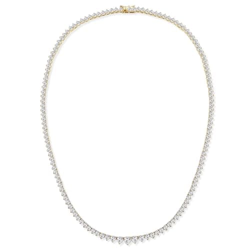 Gemsme 18K Gold Plated 3mm Graduated Round CZ Tennis Necklace for Women