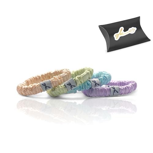 Soft Mulberry Silk Non Slip Colorful Scrunchies 4 Pack