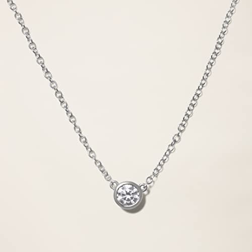 Caratmerry Lab Grown Diamond 14k Solid Gold Solitaire Necklace