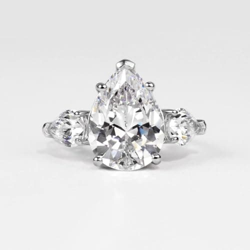 Michooyel S925 5.0ct Pear Cut Cubic Zirconia Engagement RingSilver Wedding Bridal Band Fine Jewelry For Women