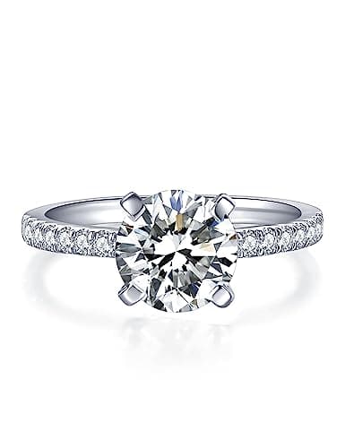 IMOLOVE Moissanite Engagement Ring for Women 1-2CT VVS1 Clarity D Color Promise Ring Size 4-11