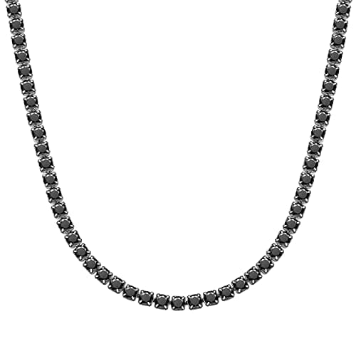 Richsteel Clear/Black 3mm CZ Tennis Chain Necklace for All
