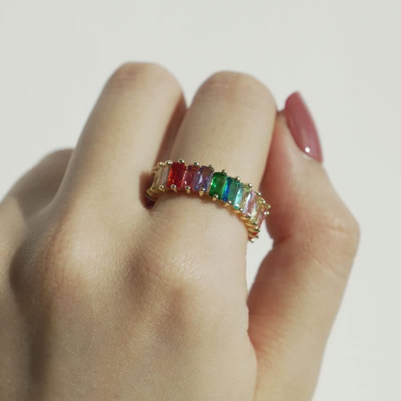 Eternity Rainbow Ring Band for Women